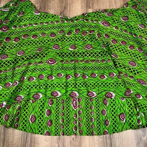 Ankara African Wax Print Green Eye Skirt/Dress